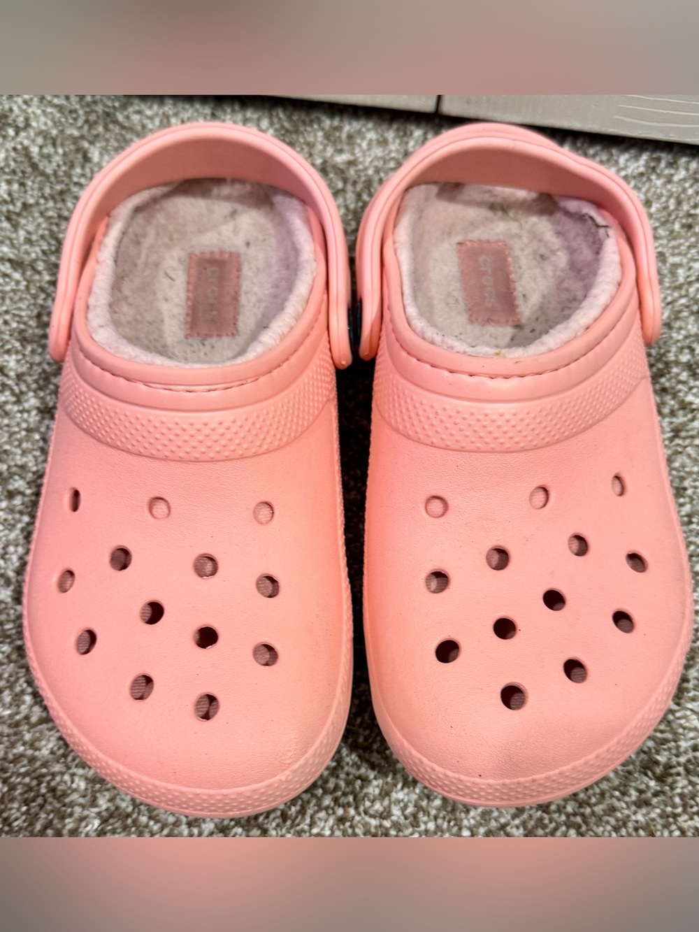 Pink Lined Crocs Size M4 W6 Pre-owned